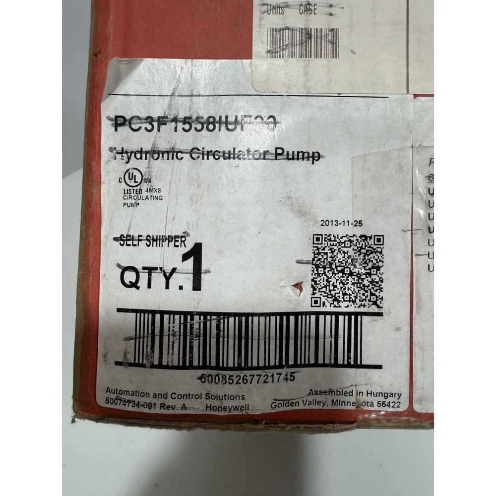 Honeywell PC3F1558IUF00 AquaPUMP Hydronic Circulating Pump, 3 Speed‎